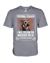 Load image into Gallery viewer, Standard Schnauzer Personal Stalker St. Patrick's Day Printed Mug Guys V-Neck
