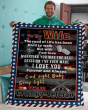 Load image into Gallery viewer, Grumpy Veteran Gift For WiFe I Love You Forever And Always Sherpa Blanket
