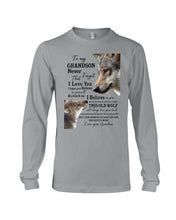 Load image into Gallery viewer, Wolf Grandma Gift For Grandson Believe In Yourself Unisex Long Sleeve
