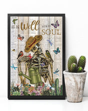 Load image into Gallery viewer, Pallet Skeleton Succulent Well With My Soul Gift For Girls Vertical Poster
