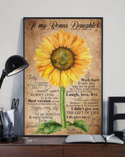 Load image into Gallery viewer, Smile More Worry Less Sunflower Mom Gift For Daughter Vertical Poster
