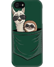 Load image into Gallery viewer, Cool Llama And Sloth In Pocket Meaningful Gift Phone case

