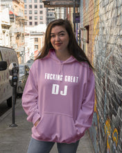 Load image into Gallery viewer, Fucking Great DJ Black And White Printed Mug Hoodie
