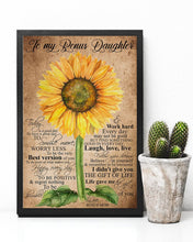 Load image into Gallery viewer, Smile More Worry Less Sunflower Mom Gift For Daughter Vertical Poster
