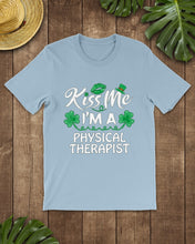 Load image into Gallery viewer, Physical Therapist Green Lip Shamrock St. Patrick's Day Color Changing Mug Guys Tee
