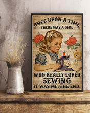 Load image into Gallery viewer, Vintage Dictionary There Was A Girl Who Really Loved Sewing Vertical Poster

