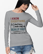 Load image into Gallery viewer, Gift For Grandpa I Know Everything If I Don't Know I Make Stuff Up Unisex Long Sleeve
