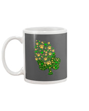 Load image into Gallery viewer, Dog Paws And Clover Shamrock Design St Patrick's Day Gift For Dog Lovers Mug
