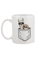 Load image into Gallery viewer, Cool Llama And Sloth In Pocket Meaningful Gift Mug
