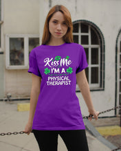 Load image into Gallery viewer, Physical Therapist Green Lip Shamrock St. Patrick's Day Color Changing Mug Guys Tee
