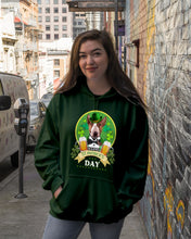 Load image into Gallery viewer, Bull Terrier With Beer Celebrate St Patrick's Day Gift For Dog Lovers Hoodie
