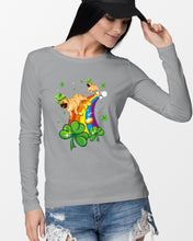 Load image into Gallery viewer, Frenchie Running On Rainbow Clover St Patrick's Day Gift For Dog Lovers Unisex Long Sleeve
