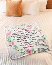 Load image into Gallery viewer, Floral Circle Custom Name Grandma Gift For Granddaughter A Little Hug For You Fleece Blanket
