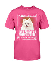 Load image into Gallery viewer, White Pomeranian Will Follow You St. Patrick's Day Printed Mug Guys Tee
