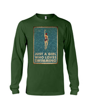 Load image into Gallery viewer, Just A Girl Who Loves Swimming Gift For Girls Unisex Long Sleeve
