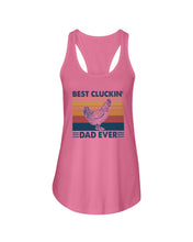 Load image into Gallery viewer, Best Cluckin' Dad Ever Retro Vintage Gift For Dad Ladies Flowy Tank
