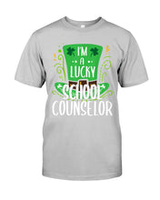 Load image into Gallery viewer, Green Top Hat I'm A Lucky School Counselor St Patrick's Day Gift Guys Tee
