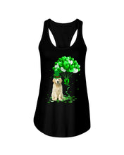Load image into Gallery viewer, Golden Retriever  Lucky Balloons St. Patrick's Day Color Changing Mug Ladies Flowy Tank
