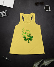 Load image into Gallery viewer, Dog Paws And Clover Shamrock Design St Patrick's Day Gift For Dog Lovers Ladies Flowy Tank
