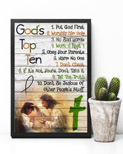 Load image into Gallery viewer, God's Top Ten Put God First Worship Him Only Vertical Poster
