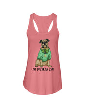 Load image into Gallery viewer, Bulldog Green Tee St Patrick's Day Gift For Dog Lovers Ladies Flowy Tank
