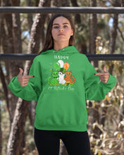 Load image into Gallery viewer, Lovely Cat And Balloons Happy St Patrick's Day Gift For Cat Lovers Hoodie
