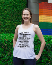 Load image into Gallery viewer, A Freaking Awesome Husband Is My Life Ladies Flowy Tank
