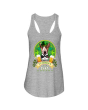 Load image into Gallery viewer, Bull Terrier With Beer Celebrate St Patrick's Day Gift For Dog Lovers Ladies Flowy Tank

