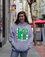 Load image into Gallery viewer, 1st Grade Love White Clover St Patrick's Day Gift For Teacher Hoodie
