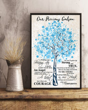 Load image into Gallery viewer, Our Precious Godson Blue Tree You'll Grow Up Strong And True Vertical Poster

