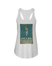 Load image into Gallery viewer, Just A Girl Who Loves Swimming Gift For Girls Ladies Flowy Tank
