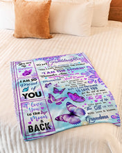 Load image into Gallery viewer, Purple Mandala I Am The Storm Grandma Gift For Granddaughter Fleece Blanket
