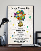 Load image into Gallery viewer, Flying House With Balloons Be My Always Gift For Wife Vertical Poster
