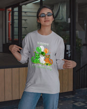 Load image into Gallery viewer, Lovely Cat And Balloons Happy St Patrick's Day Gift For Cat Lovers Unisex Long Sleeve

