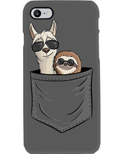 Load image into Gallery viewer, Cool Llama And Sloth In Pocket Meaningful Gift Phone case

