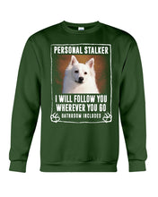 Load image into Gallery viewer, American Eskimo Personal Stalker St. Patrick's Day Printed Mug Sweatshirt
