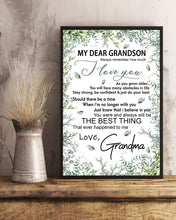 Load image into Gallery viewer, Floral Background The Best Thing Grandma Gift For Grandson Vertical Poster
