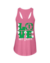 Load image into Gallery viewer, 2nd Grade Love White Clover St Patrick's Day Gift For Teacher Ladies Flowy Tank
