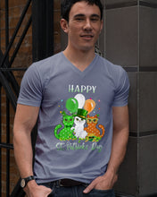 Load image into Gallery viewer, Lovely Cat And Balloons Happy St Patrick's Day Gift For Cat Lovers Guys V-Neck
