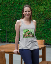 Load image into Gallery viewer, Staffordshire Leprechaun St Patrick's Day Gift For Dog Lovers Ladies Flowy Tank
