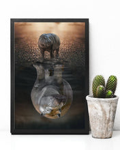 Load image into Gallery viewer, Hippo Reflection In Water Believe In Yourself Vertical Poster
