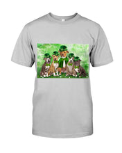 Load image into Gallery viewer, Staffordshire Leprechaun St Patrick's Day Gift For Dog Lovers Guys Tee
