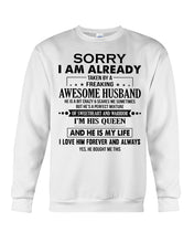 Load image into Gallery viewer, A Freaking Awesome Husband Is My Life Sweatshirt
