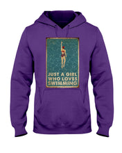 Load image into Gallery viewer, Just A Girl Who Loves Swimming Gift For Girls Hoodie
