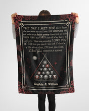 Load image into Gallery viewer, Custom Name Gift For Lovers Billiard The Day I Met You Fleece Blanket
