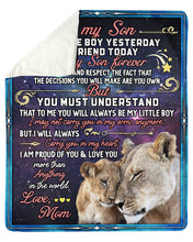 Load image into Gallery viewer, Lion My Son Forever Mom Gift For Son Sherpa Blanket
