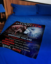 Load image into Gallery viewer, Lion Versus Wolf Straighten Your Crown Gift For Daughter Fleece Blanket
