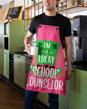 Load image into Gallery viewer, Green Top Hat I'm A Lucky School Counselor St Patrick's Day Gift Apron
