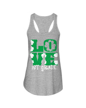 Load image into Gallery viewer, 1st Grade Love White Clover St Patrick's Day Gift For Teacher Ladies Flowy Tank
