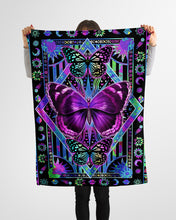 Load image into Gallery viewer, I Love Butterfly Purple Pattern Meaningful Gift Fleece Blanket
